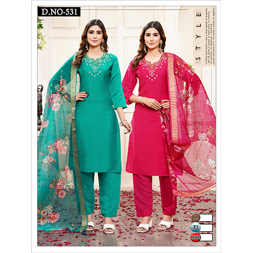 Ladies Designer Suit - Color: Multicolor