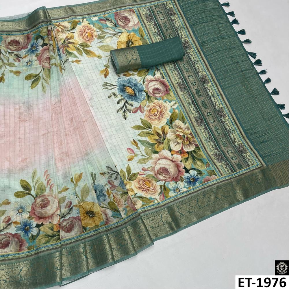 Green banarasi saree