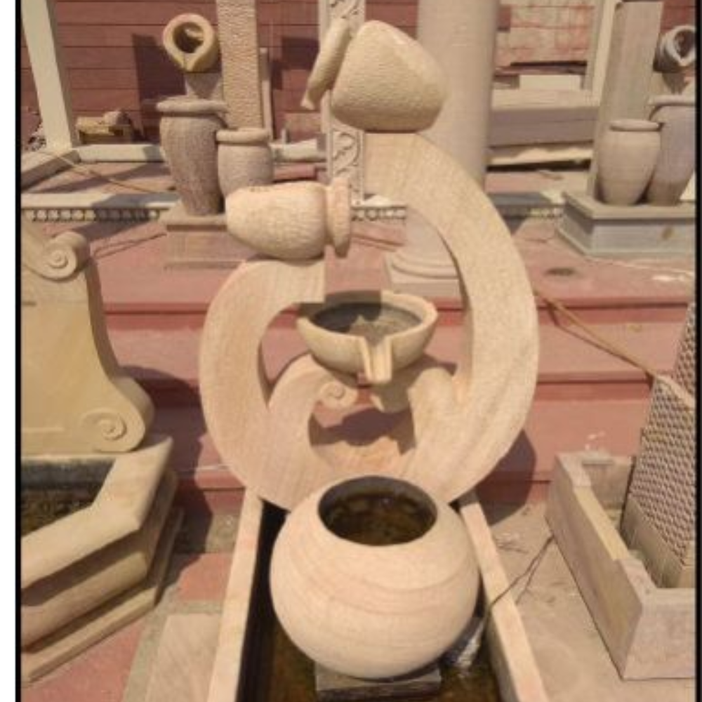teakwood stylish sandstone fountain