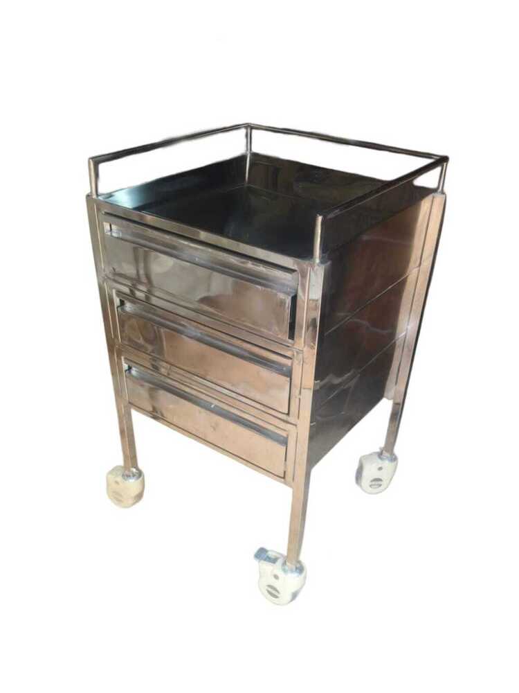 Medicine Trolley Full Ss 3 Drowers Gm 9047c - Color: Natrual