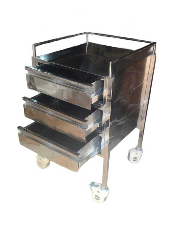 Medicine Trolley Full Ss 3 Drowers Gm 9047c - Color: Natrual