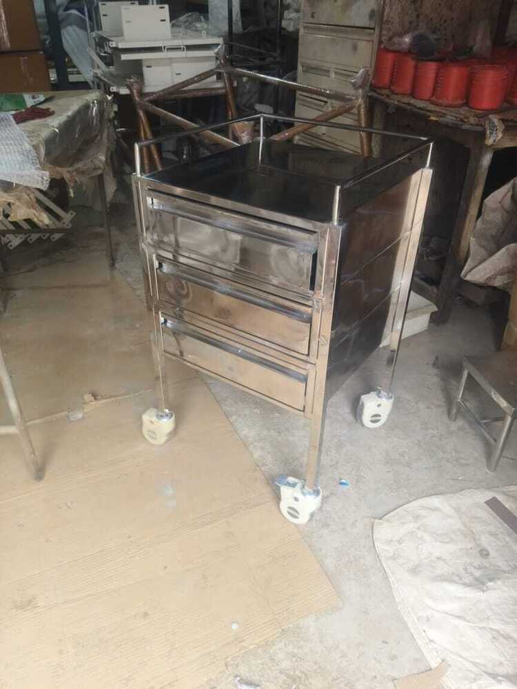 Medicine Trolley Full Ss 3 Drowers Gm 9047c - Color: Natrual