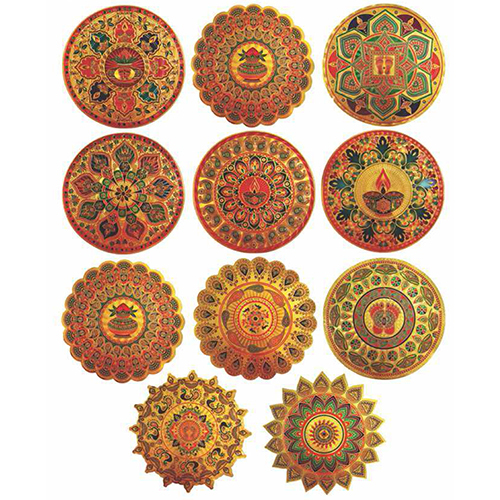 10x10 Inch Micro Gold Rangoli