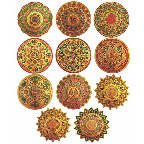 10x10 Inch Micro Gold Rangoli