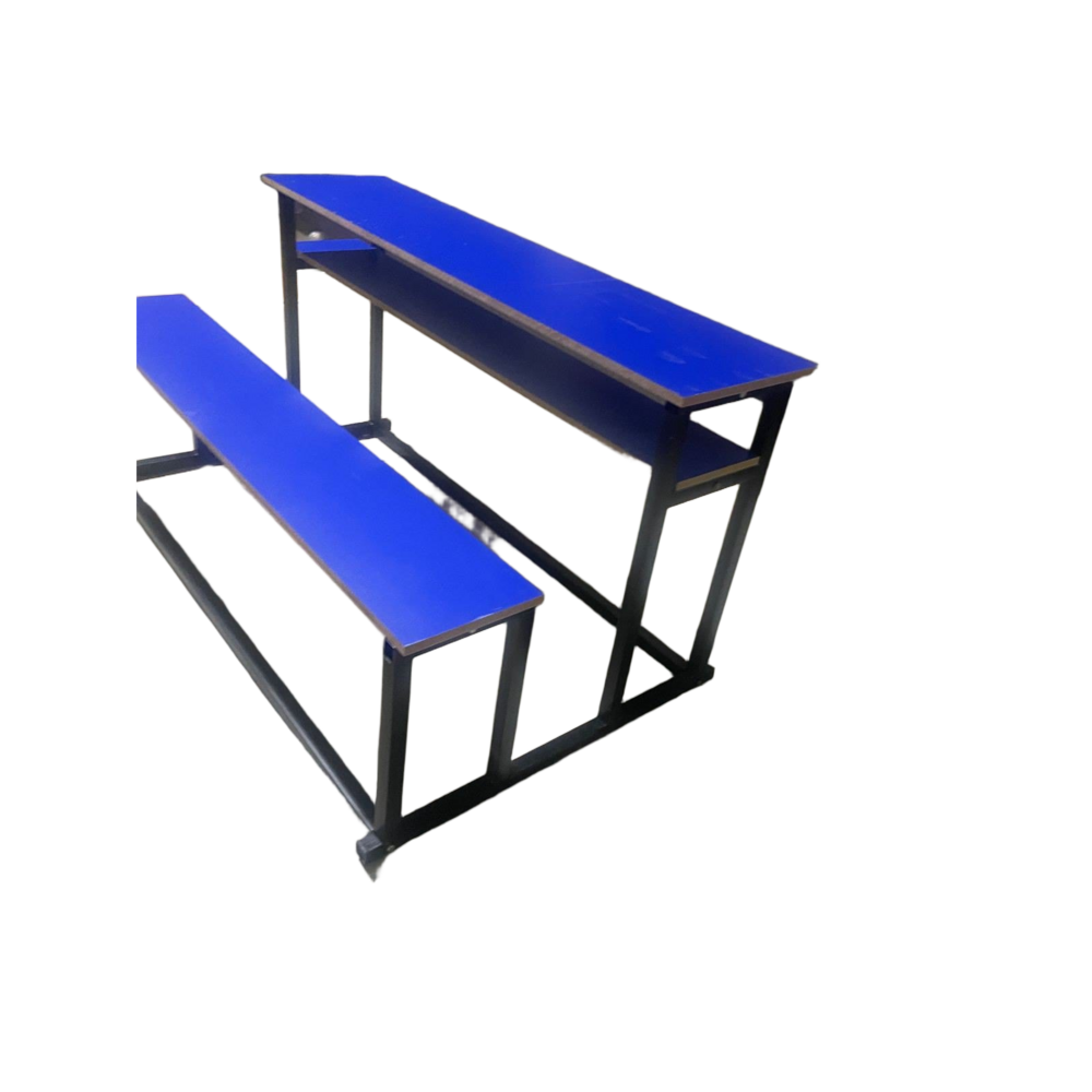 Dark Blue School Desk Bench - Assembly: No Assembly Required