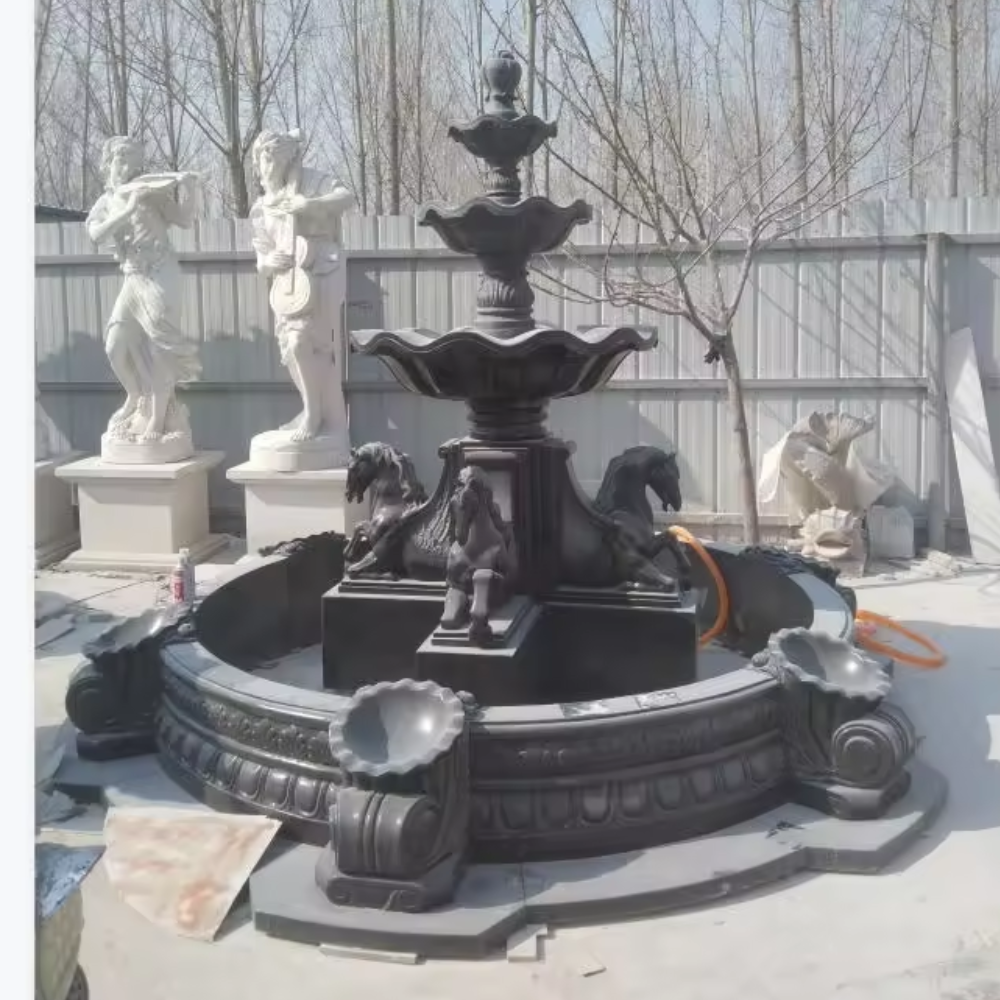 Black Marble Park Fountains