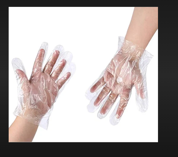 PLASTIC GLOVES BOX PACKING - HDPE/LDPE Material, Free Size, Transparent, 200 Pcs per Box | Lightweight, Non-Toxic, Single-Use for Hygiene Applications