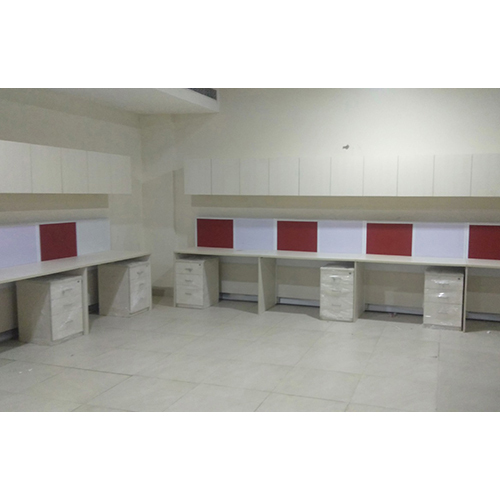 Linear Workstation With Three Drawer Unit
