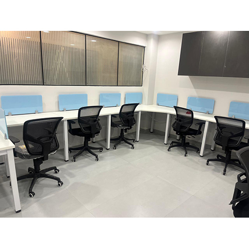 1200X600mm Metal Leg Workstation With Lacquered Glass Linear Sitting