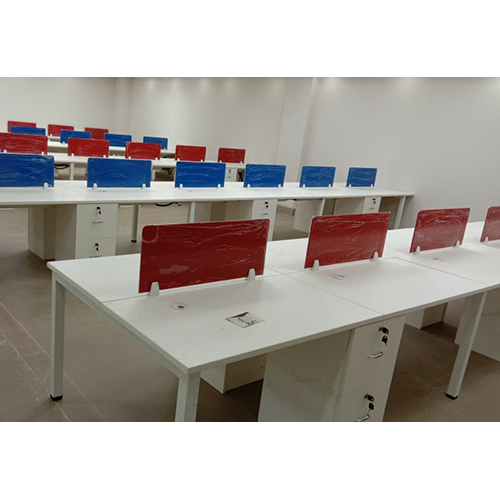 1200X600mm Metal Leg Workstation With Lacquered Glass Back To Back Siting
