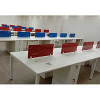 1200x600mm Metal Leg Workstation With Lacquered Glass Back To Back Siting - Color: As Per Requirment