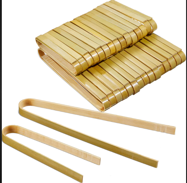 IMPORTED U SHAPE WOODEN CLIP - 100% Natural Bamboo, 12 cm & 15 cm Sizes, Natural Light Brown Color, Biodegradable, Food-Safe, Ideal for Food Styling
