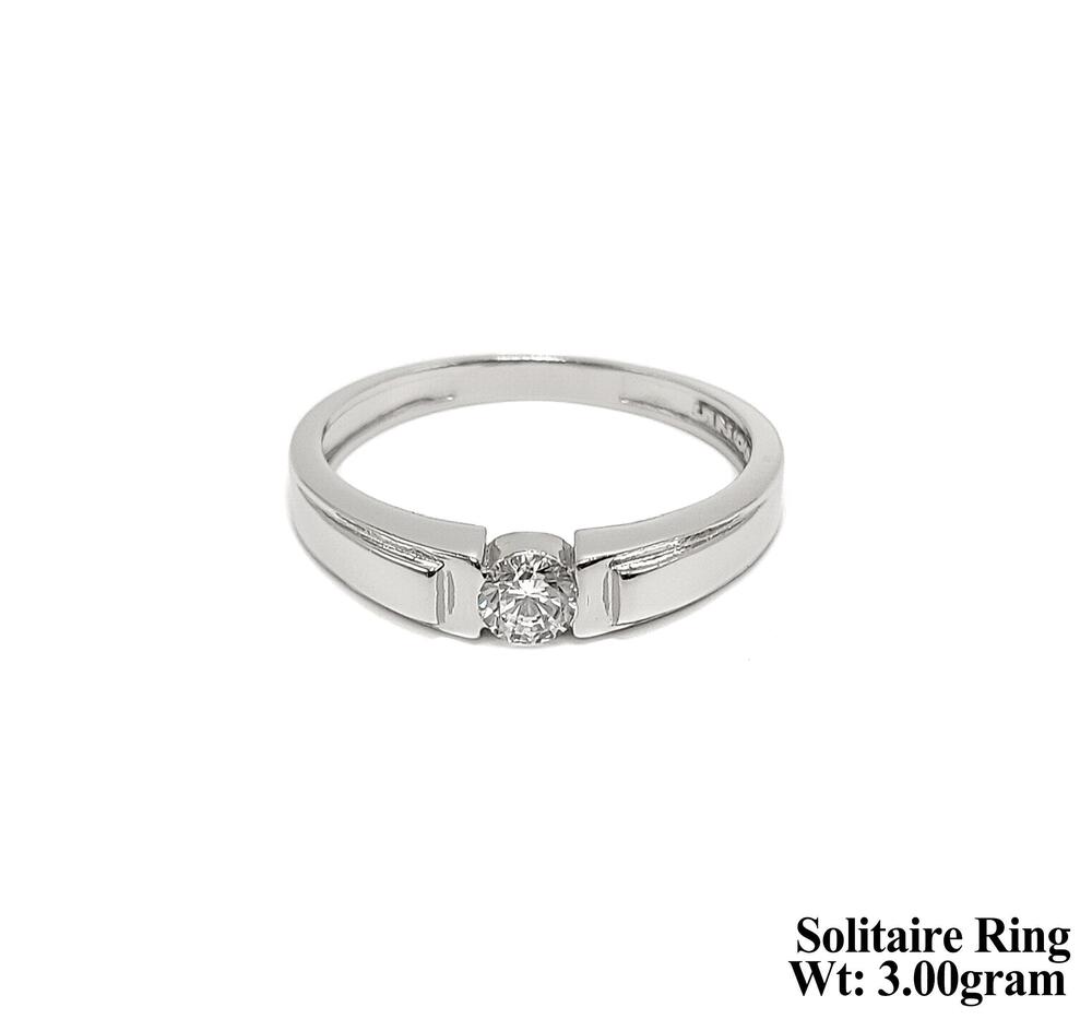 92.5% Silver Solitaire Ring