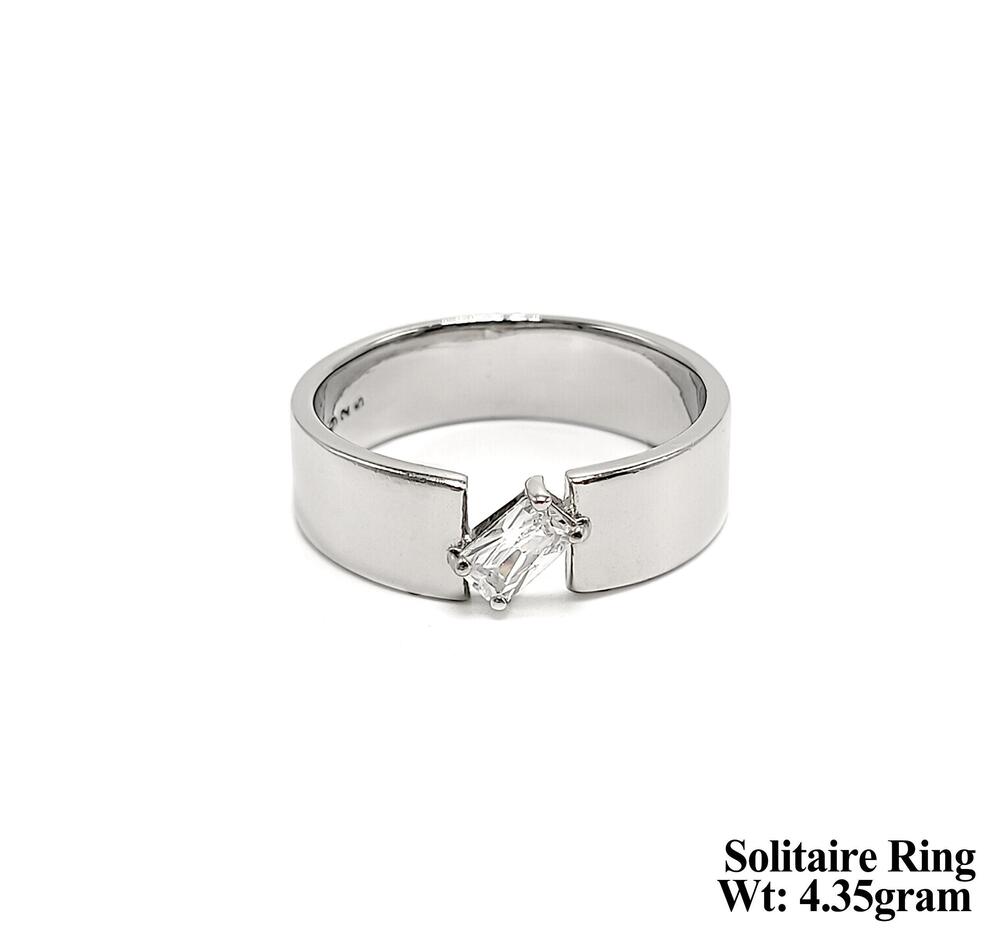 92.5% Silver Solitaire Ring