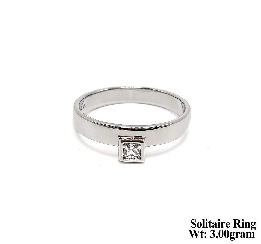 92.5% Silver Solitaire Ring