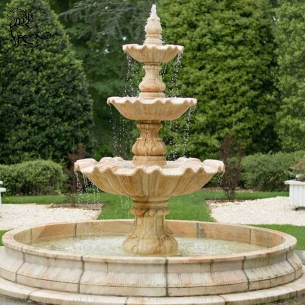 Garden sandstone water fountain