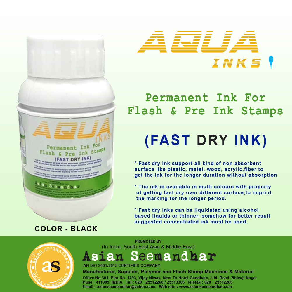 100Ml Aqua Permanent Ink - Color: Seven Colors Available