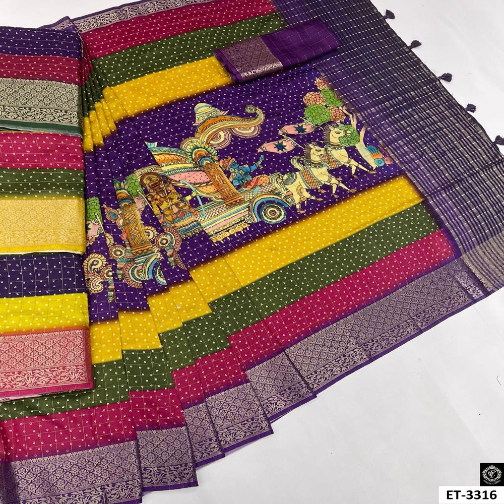 Multi color Bandhani Saree