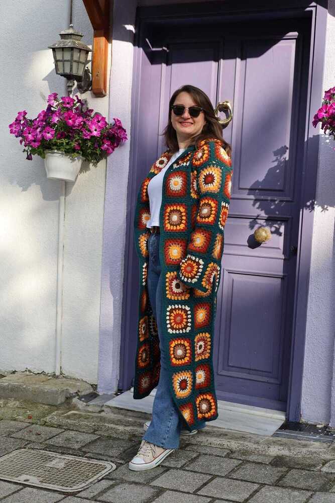 Beautiful Granny Square Long Cardigan For Women