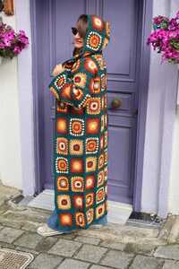 Beautiful Granny Square Long Cardigan For Women