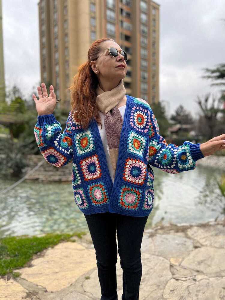 Beautiful Granny Square Handmade Crochet Jacket For Women
