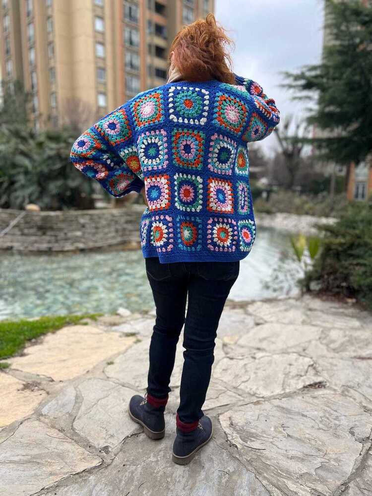 Beautiful Granny Square Handmade Crochet Jacket For Women