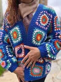 Beautiful Granny Square Handmade Crochet Jacket For Women