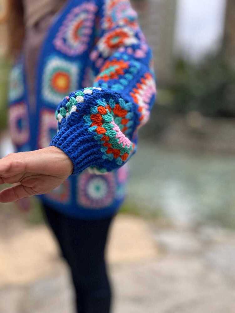 Beautiful Granny Square Handmade Crochet Jacket For Women
