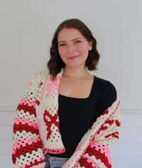 Beautiful Granny Square White Handmade Crochet Jacket For Women