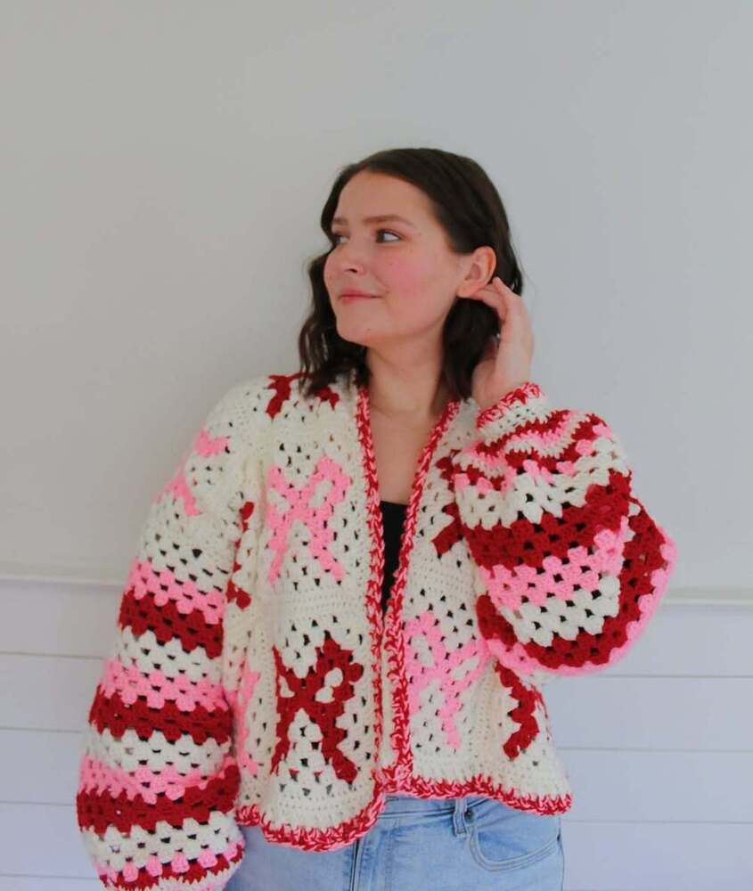 Beautiful Granny Square White Handmade Crochet Jacket For Women
