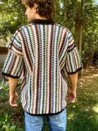 Handmade Crochet Zig-Zag Tshirt For Men