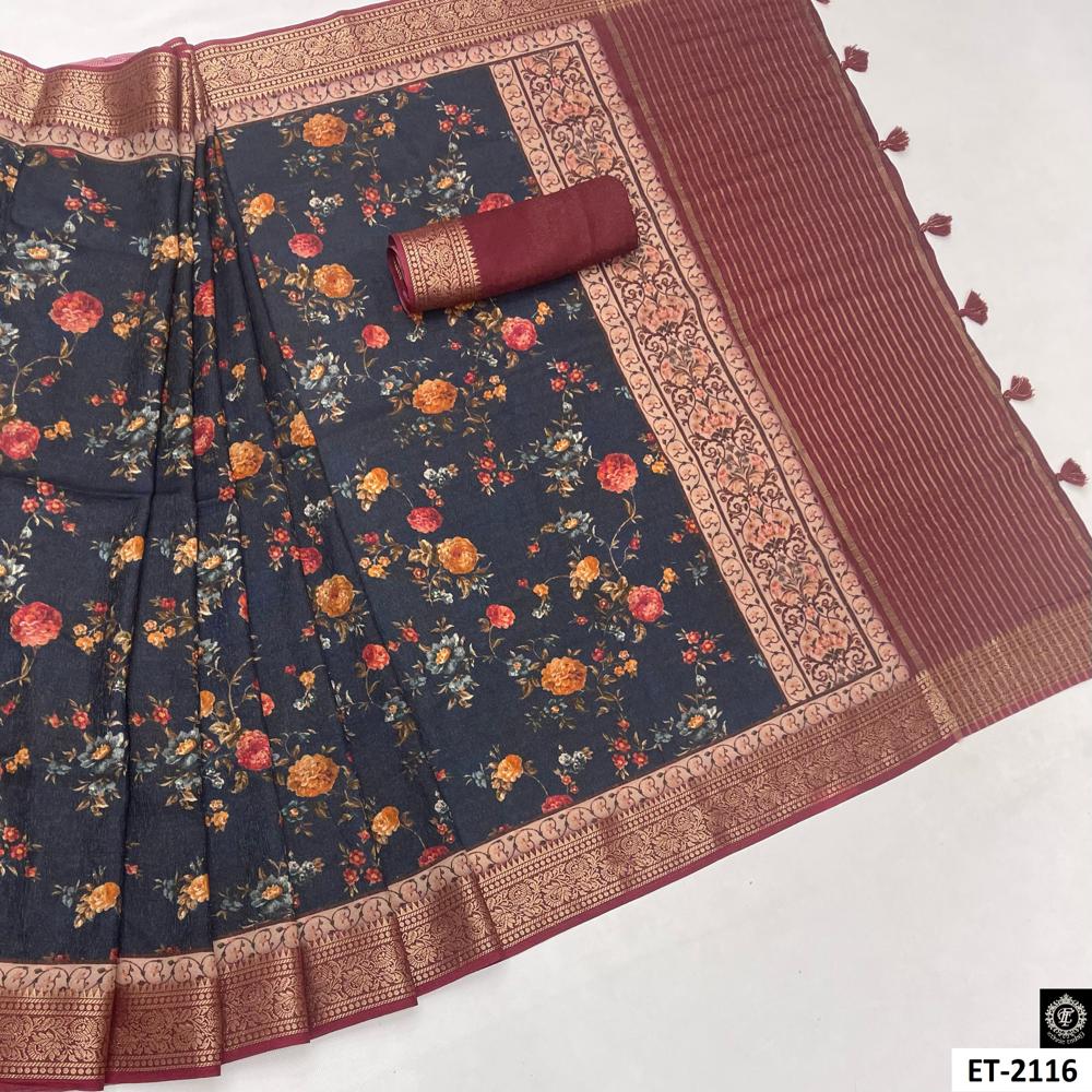 American Silk Tissue Saree