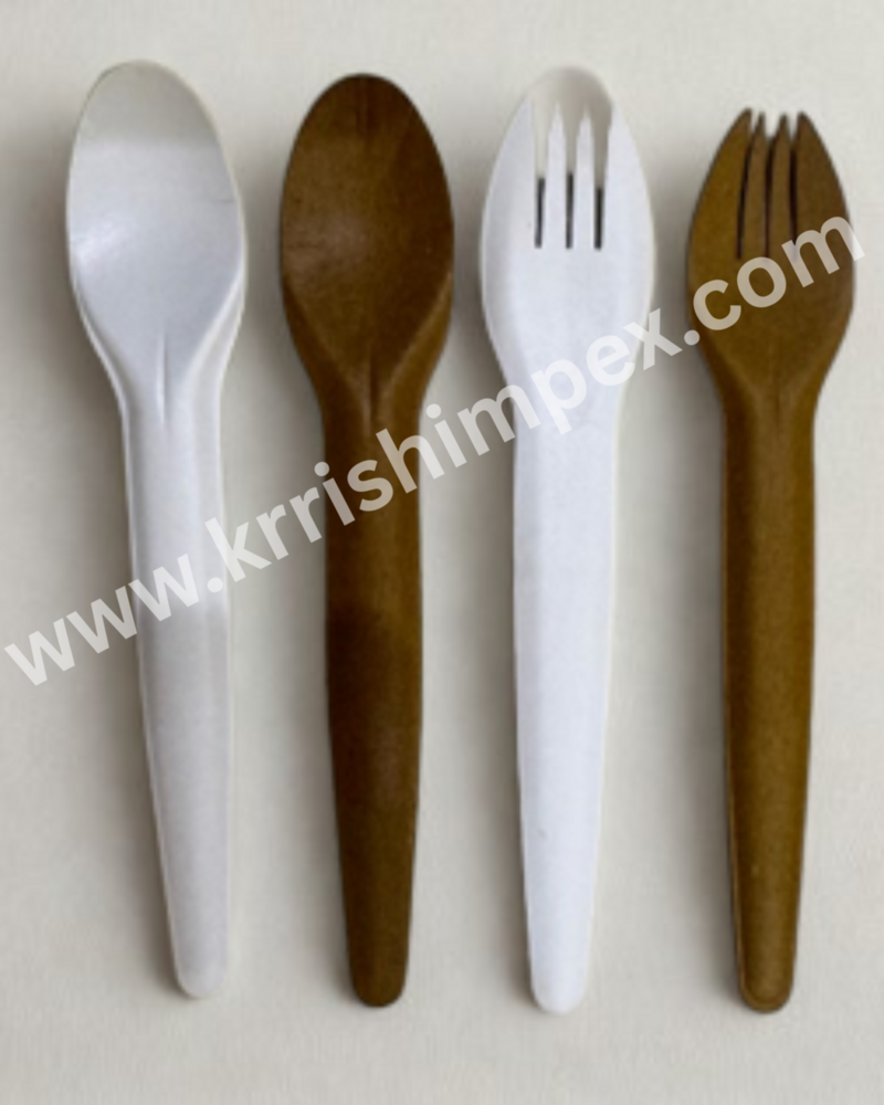 Paper Spoon And Fork - Eco-friendly Food-grade Material, 160 Mm Size, Available In White And Brown, Ideal For Cafes, Catering And Events