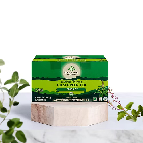 Organic India Tulsi Green Tea Classic - Color: Brown