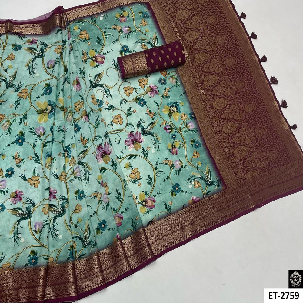 AQUA WATERCOLOR SAREE