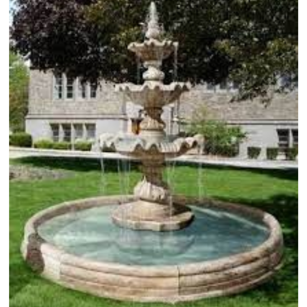 Sandstone Outdoor 3 Tier Water Fountains - Pool Size: Medium