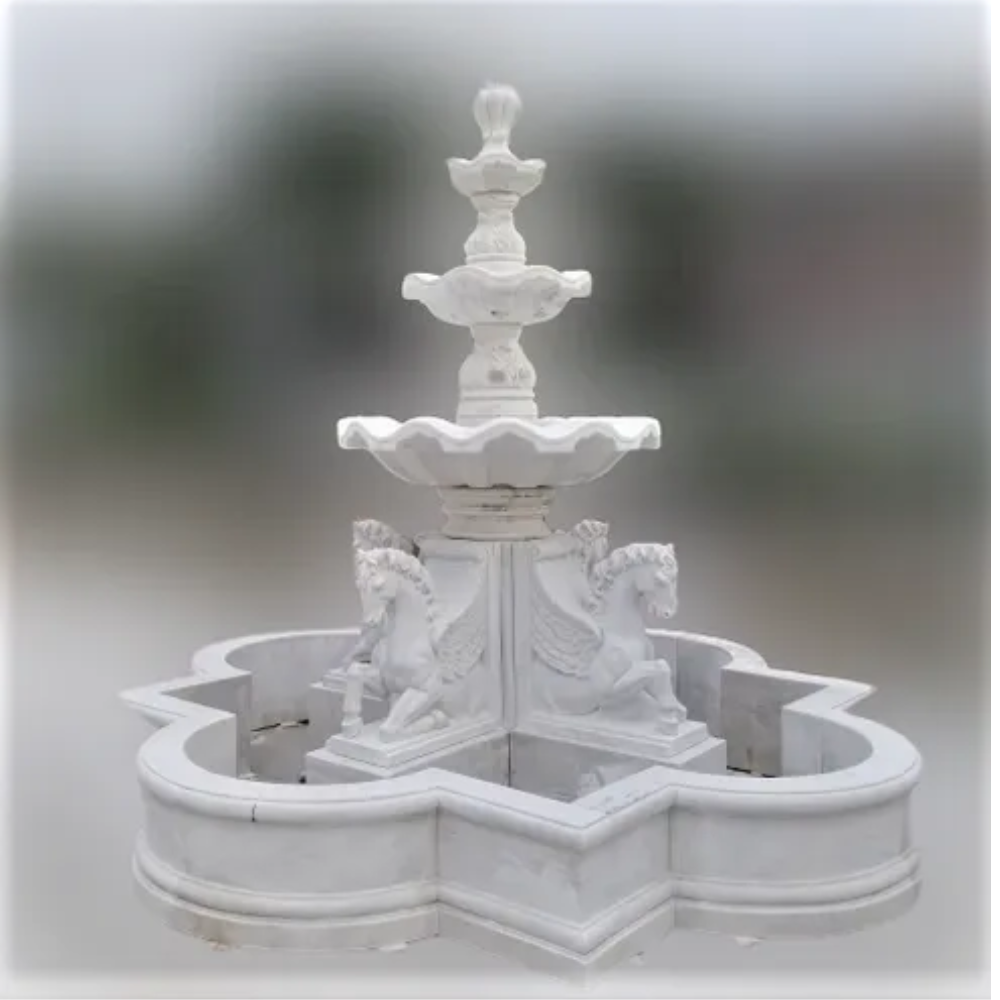 Marble 3 tier water fountain
