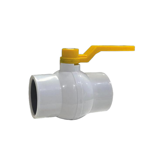Solid Ball Valve Long Handle MS Plate White