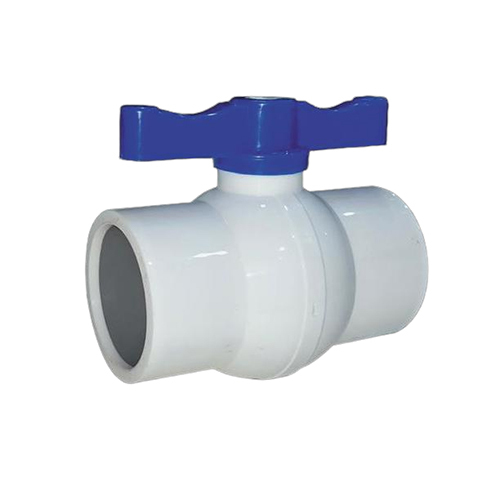 Solid Ball Valve Short Handle White