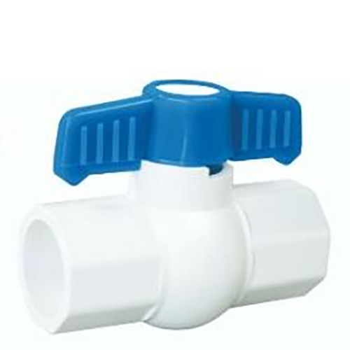 UPVC Solid Ball Valve Plain Short Handle (White)
