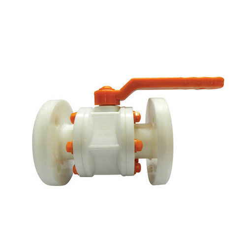 PP Flange End Ball Valve With Tef-lon (White)