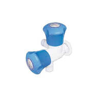 Two Way Angle Cock - Color: White & Blue