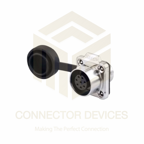 LP12 3A 8Pin Female Socket IP67 Waterproof Power Connector Flange Mount Metal Shell Solder Terminal