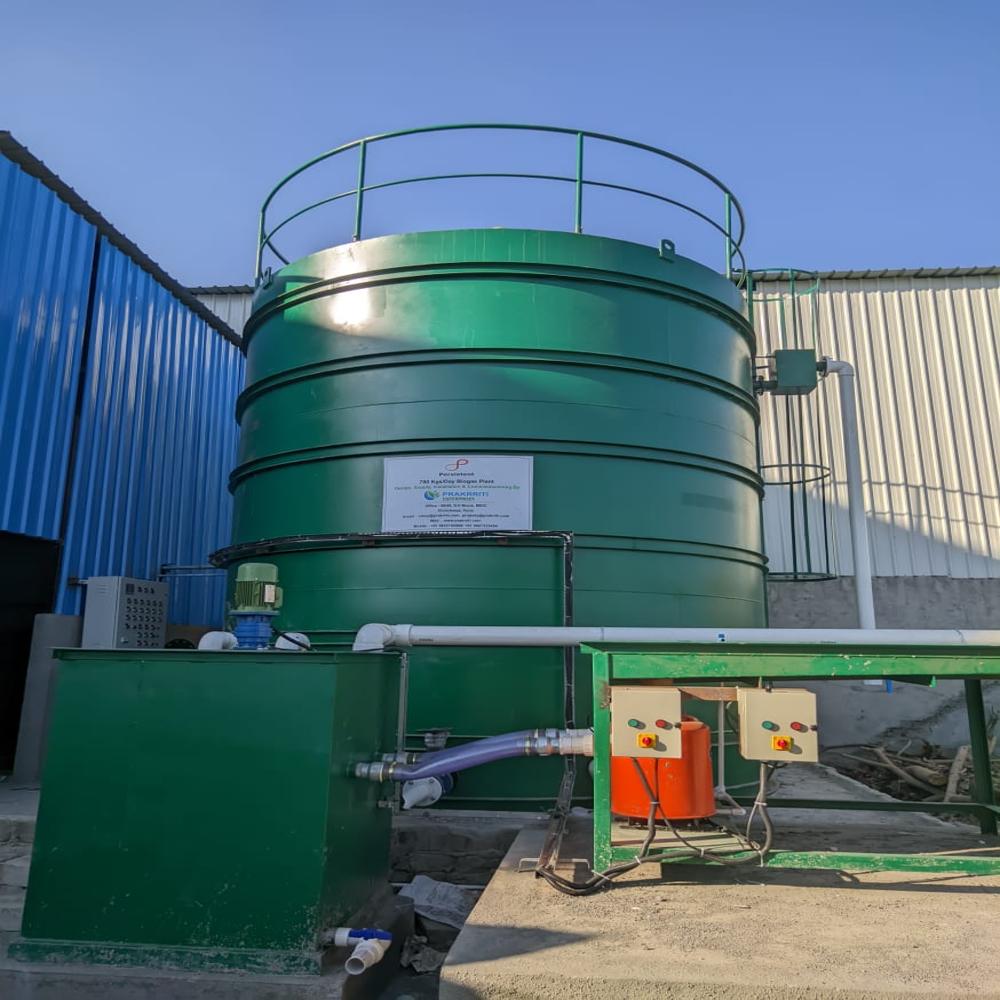 Biogas Plant Feed Capacity 100 Kg per day to 1000 Kg per day