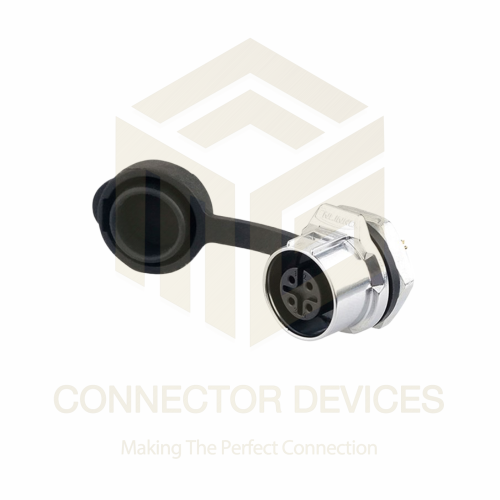 LP12 5A 4Pin Female Socket IP67 Waterproof Power Connector Panel Mount Metal Shell Solder Terminal