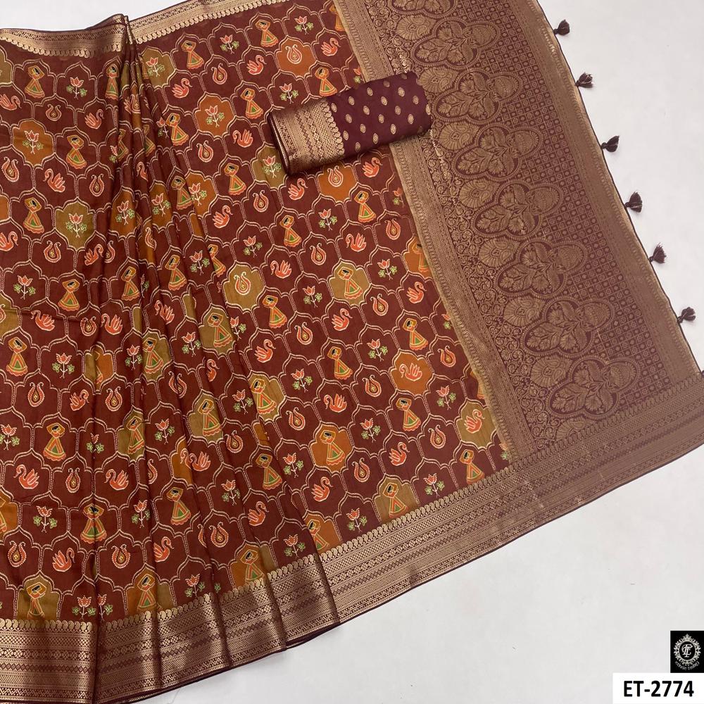 GUJARATI RED DESIGNER SAREE