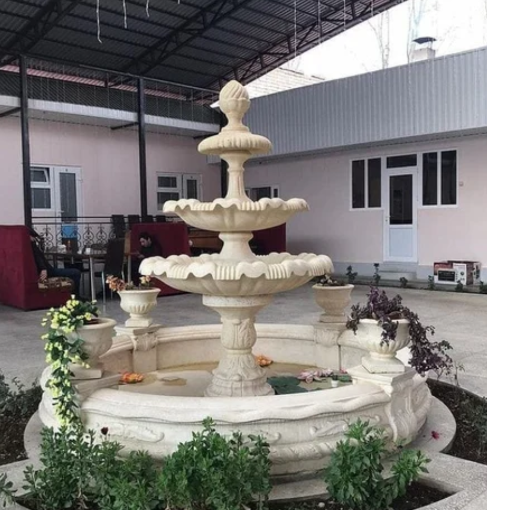 outdoor marble waterfall