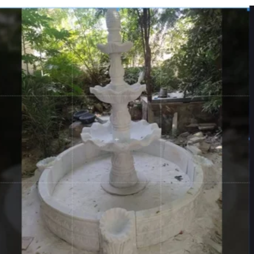 Outdoor Marble Waterfall - Color: White