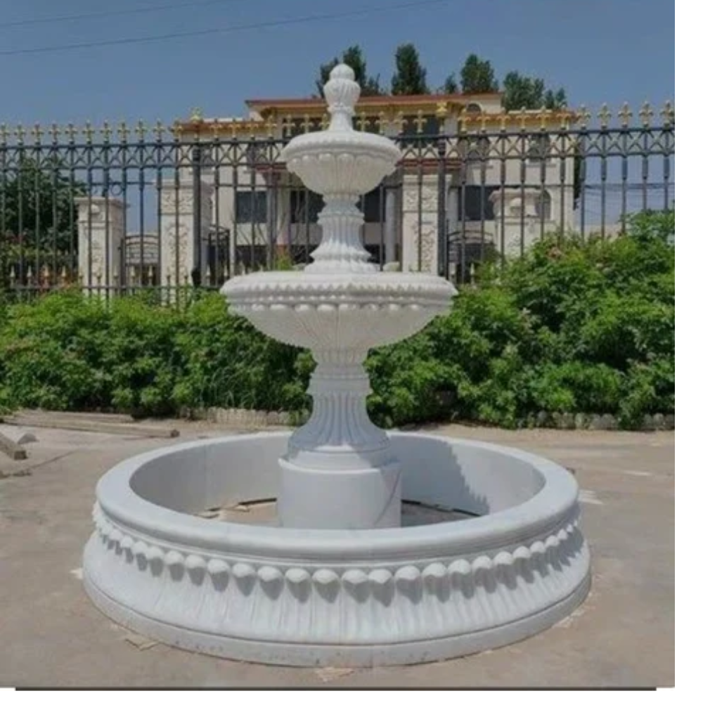 outdoor marble waterfall