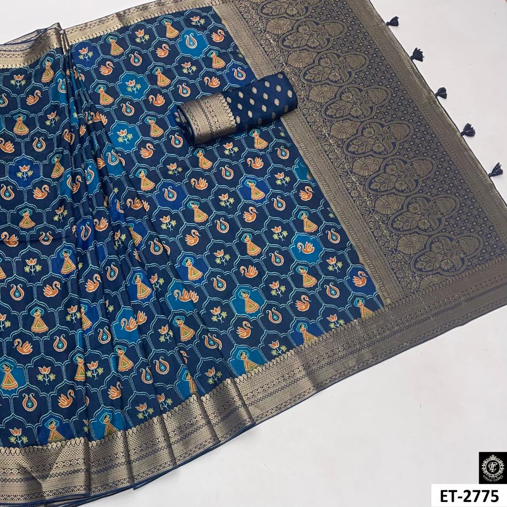 BLUE TRADITIONAL MOTIFS SAREE